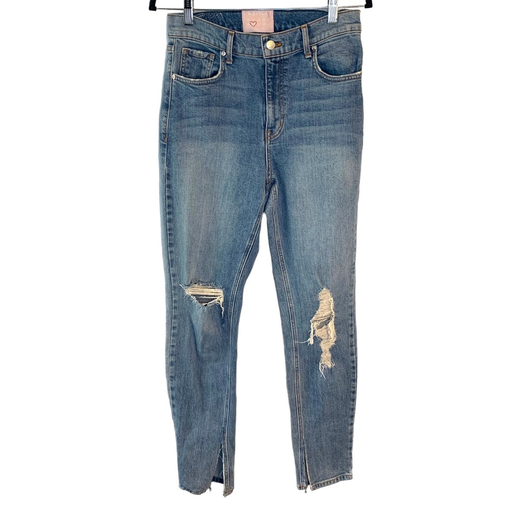 Revice Denim Distressed Open Slit Hem Lightwash Jeans Women’s Size 29